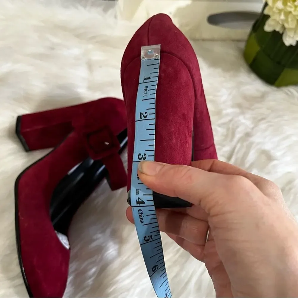 NEW Spiegel Vintage Y2K Suede Mary Jane Buckle Strap High Heel Pumps 5.5 NWOB - Picture 14 of 14